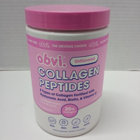 Obvi Collagen Peptides Unflavored 20G Collagen Per Serving 10.17 oz (288.4 g) - Picture 1 of 5
